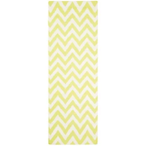 SAFAVIEH Dhurries DHU557A Handwoven Green / Ivory Rug - Picture 1 of 23