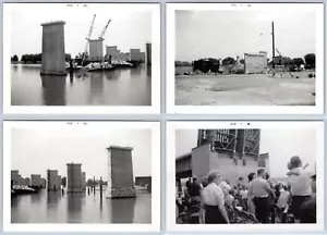 JUEGO/4 FOTOS INSTANTÁNEAS CONSTRUCCIÓN PUENTE WASHINGTON DC WOODROW WILSON 1960-61 - Imagen 1 de 6