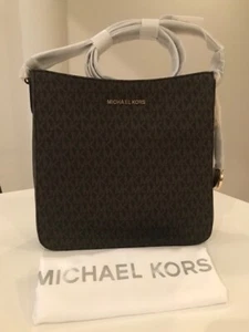 NWT MICHAEL MICHAEL KORS JET SET TRAVEL LG MESSENGER/30H6GTVM3V BROWN - Picture 1 of 5