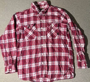 Ursus Bape Bathing Ape Flannel Shirt Men’s Size Large Red Plaid Button Cotton - Picture 1 of 12