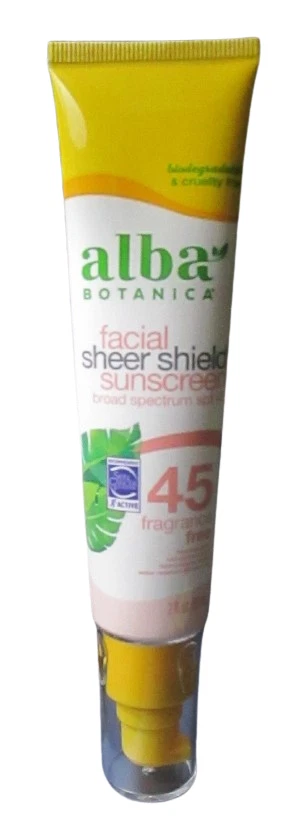 Alba Botanica Facial Sheer Shield Sunscreen SPF 45 Fragrance