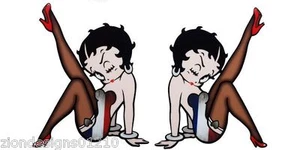 Calcomanías Betty Boop Motocicleta Gráficos x 2 Bandera Tricolor Francesa - Imagen 1 de 3