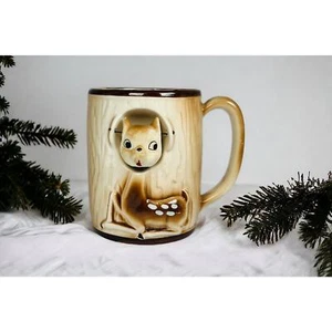 Vintage Anthropomorphic Ceramic Bobblehead Deer Japan Coffee Hot Cocoa Mug - Picture 1 of 8