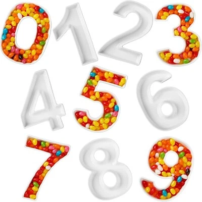 0-9 Ceramic Number Dish Sets 5.5 Inch White Decorative Number Trays for Food - Image 1 of 4