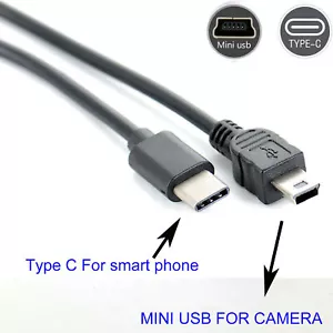 TYPE C to mini usb OTG CABLE FOR canon FS21 FS10 HG21 Elura 100 40MC 50 60 65 70 - Picture 1 of 7