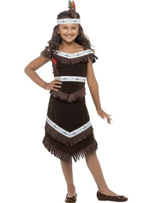 Childs Fancy Dress Native American Indian Girl Costume Girls Outfit by Smiffys - Image 1 of 4