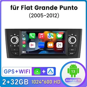 7'' Autoradio Android 14 Carplay Für Fiat Linea Grande Punto Nav GPS WIFI DAB FM - Bild 1 von 12