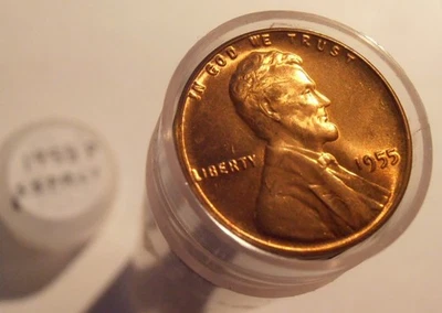 1955 P Lincoln Cent Roll,  BU, NICE COINS!  (55PRL1) - Image 1 of 4