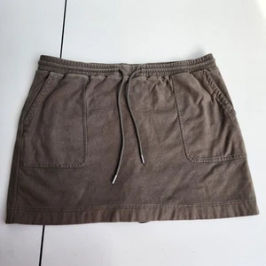 C&C California hellbraun khaki oliv Kordelzug Taille Baumwolle Pull On Skort Größe Gr. L - Bild 1 von 9