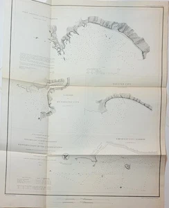 1854 US Coast Survey chart map Pulgas baseline San Francisco California - Picture 1 of 10