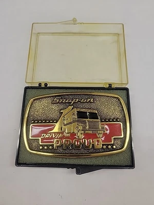 1989 Snap-on твердый латунный ящик грузовик Drivin гордый ремень пряжка SSX-1313 - Изображение 1 из 2