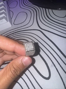 SEND OFFSRS 925 Silver Pinky Ring CZ Diamonds RRP : 90 - Picture 1 of 5