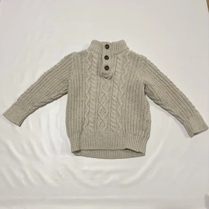 Suéter tejido avena beige Baby Gap para niños talla 4 años niño pequeño 100 % algodón tejido por cable - Imagen 1 de 10