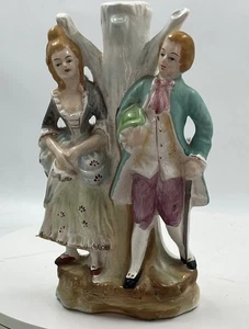 Vintage Porzellan Viktorianisches Paar Figur Lampenfuß Staffordshire Stil - Bild 1 von 6