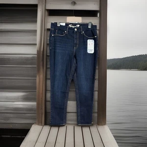 Seven7 Skinny Jeans Damen Gr. 16 passt blau Denim hoher Bund ohne Bauch NEU - Bild 1 von 4