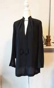 Kitx Black Silk Blouse Sz 6 - Picture 1 of 9