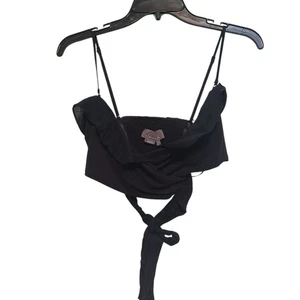 Anthropologie Top Damen XS schwarz bauchfrei Wickeloptik Y2k sexy - Bild 1 von 11