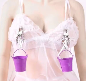 Women Breast Clip Metal Weight Bucket Clamps Couples Accessory Exerciser New - Picture 1 of 3
