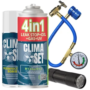 CLIMASET Kältemittel Ersatzgas R134a, Kältemittelwechsler 4in1, Kühlmittel Klima - Bild 1 von 6