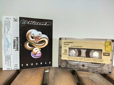 Whitesnake ‎– TROUBLE paper label Cassette Turkey-Turkish - Image 1 of 4