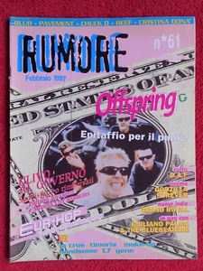 Rivista RUMORE 61/1997 Blur Pavement Timoria La Crus Offspring Jovanotti No cd** - Foto 1 di 1
