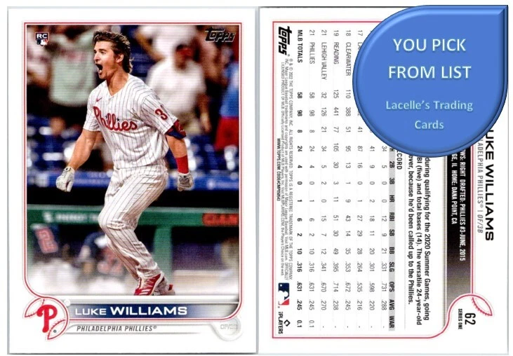 2022 Topps Baseball MLB ROOKIE Cards - U-Pick From List - Image 1 of 1