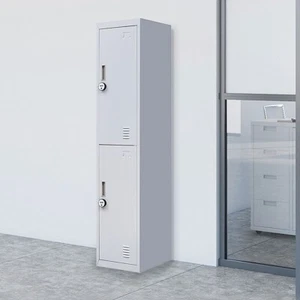2-Door Vertical Locker for Office Gym Shed School Home Storage - Picture 1 of 7