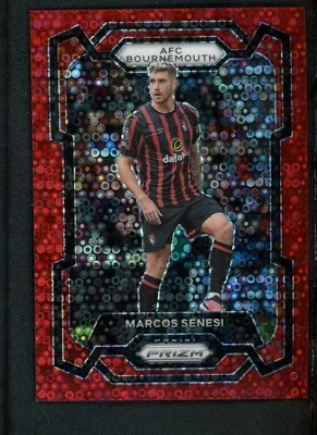 2023-24 Marcos Senesi /49 Panini Prizm Premier League Red Disco - Image 1 of 2