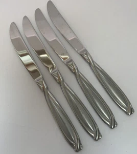 Hampton Silversmiths Concorde LACE FROSTED Stainless DINNER KNIFE Set Of 4 - Picture 1 of 5