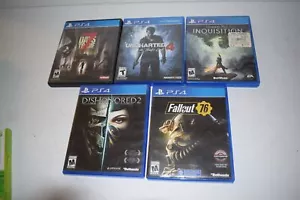 PS4 LOT - UNCHARTED 4 - INQUISITION - FALLOUT 76-7 DAYS TO DIE - DISHONORED2 (RUZ70) - Bild 1 von 2