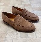 Vintage Grenson Tan Suede Oxford Shoes Mens UK 9 F Brown Leather Slip On Boots