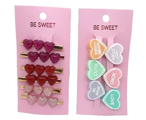 BE SWEET Target Womens Girls Heart Hair Clips Barrettes 12ct NEW - Picture 1 of 5