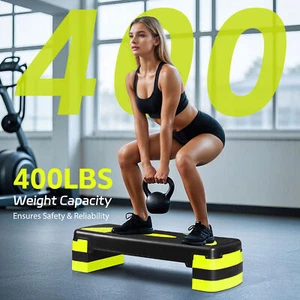 31" Aerobic Exercise Step w/ 4” 6” 8” Adjustable Aerobic Stepper for Exercise  - Bild 1 von 24