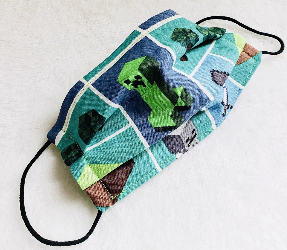 Kids Minecraft Pixel Game Face Mask Washable Cotton Dual Layer Nose Wire - Image 1 of 1
