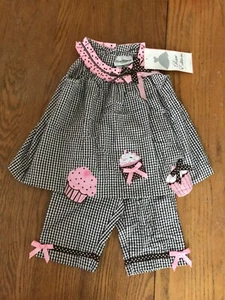 NEW Rare Editions Cupcake Pant's & Top Set Sz 24mo/2 Pc Adorable NWT Orig. $34 - Picture 1 of 15