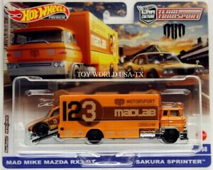 2023 Hot Wheels Team Transport #58 Mad Mike Mazda RX3 GT & Sakura Sprinter