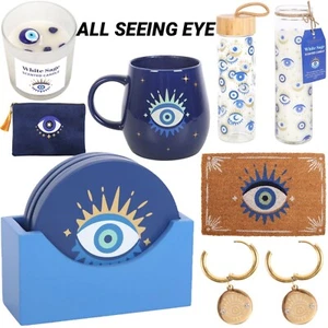 Llavero de metal esmalte metálico All Seeing Eye llavero anillo regalo místico azul blanco - Imagen 1 de 19
