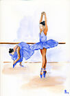 Ballerina Ballett A4 21X30 Cm Aquarell Kunstdruck Zeichnung Kunst Wanddeko