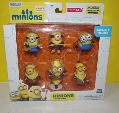 Figuras de ação Despicable ME Minions conjunto de 6 peças exclusivo alvo novo na caixa - Imagem 1 de 2
