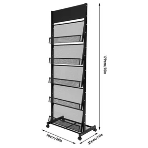 5-Tier Freestanding Literature Magazine News Rack Office Display Organizer Stand - Picture 1 of 17