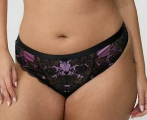 Torrid Gorgeous Violet Two-tone Lace Mid-Rise Thong Panty Plus Size 3X, 22/24 - Picture 1 of 7