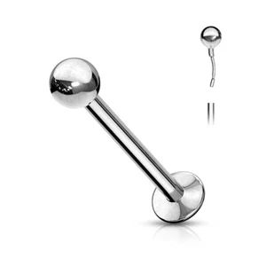 Push In Top Ball Threadless Labret, Monroe, Flat Back Stud 316L Surgical Steel  - Picture 1 of 1