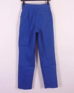 vintage 70s Jonathan Logan Bold Solid Blue High Waist Pants Pleated Front 9/10 - Picture 1 of 4