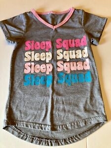 Toddler Girls Sleep Squad Gray Multi Knit Nightshirt Sleep Shirt Sz 4?