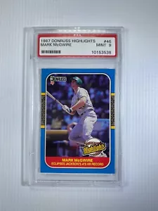 Carta Baseball Donruss Highlights Mark McGwire Rookie 1987 #46 PSA 9 come nuova - Foto 1 di 2