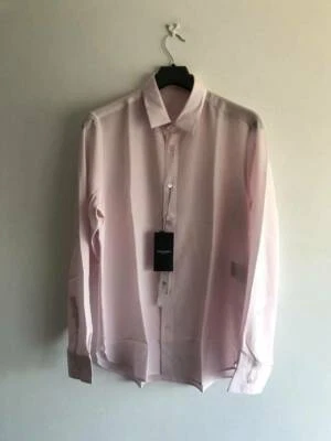 SAINT LAURENT HEDI Slim-Fit шелк креп De Chine рубашка розовый размер ЕС 39 средний - Изображение 1 из 4