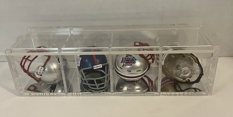 Super Bowl XLII Riddell Pocket Helmet Promo Acrylic Display Giants Patriots NFL Cover