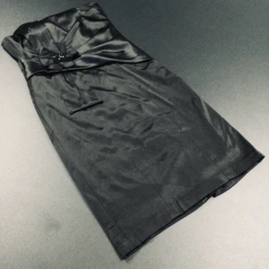 Signature by Sangria Womens Black Satin Strapless Sheath Cocktail Dress Size 6 - Picture 1 of 13