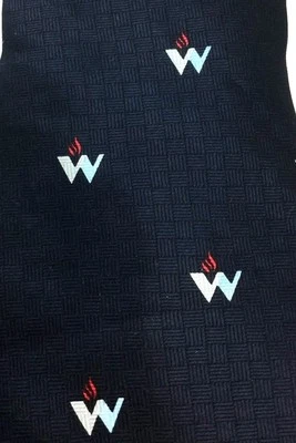 Nuevo "W" Logotipo Llama Universidad Corbata Cuello Traje Seda Colegio Escuela Divertida Corbata Foto 1 de 3