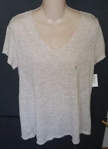 Womens AEROPOSTALE Oversized Slub-Knit V-Neck Tee T-Shirt size S NWT #7233 - Picture 1 of 4